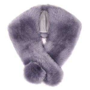 Siberian Shawl - Womens Faux Fur Wraps Stoles - Elegant Wedding Collar (steel🤩